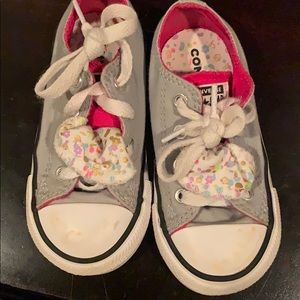 Converse Little Girls Grey and Pink size 7